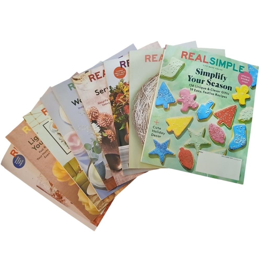 Real Simple Set of 9 Winter Magazines Home Gardens Cooking Magazine Lot 2020-22